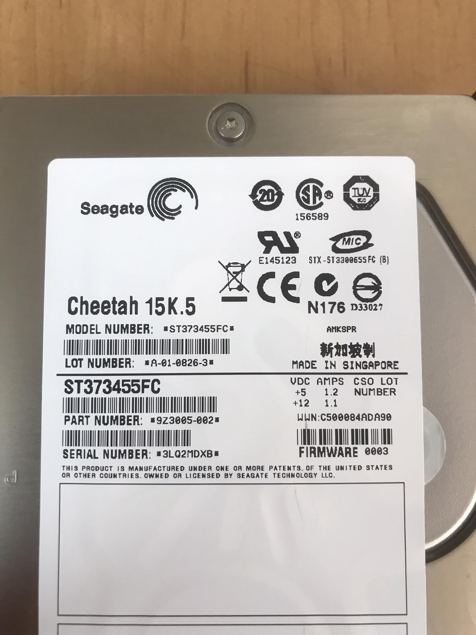 Seagate Cheetah 15K.5 73GB 15KRPM 3.5" FW 0003 FC fiber Hard Drive // ST373455FC / 9Z3005-002 (Used) // สินค้ารับประกัน โดย บริษัท อะไหล่เซิร์ฟเวอร์ จำกัด