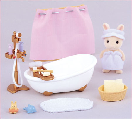 ซิลวาเนียน เฟอร์นิเจอร์ห้องอาบน้ำแบบอ่าง (EU) Sylvanian Families Bath and Shower Set