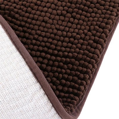 ผ้าเช็ดเท้านาโนนุ่มลื่นสบายเท้า รุ่น พื้นยางกันลื่น ( สีน้ำตาลเข้ม )