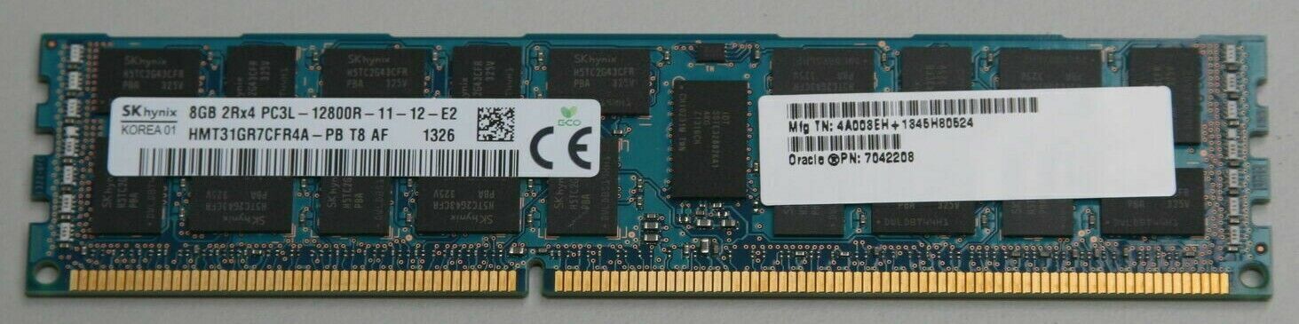 SUN Oracle 8GB 2Rx4 PC3L-12800R DDR3 Memory // HMT31GR7EFR4A-PB / 7042208 (Used) // สินค้ารับประกัน โดย บริษัท อะไหล่เซิร์ฟเวอร์ จำกัด