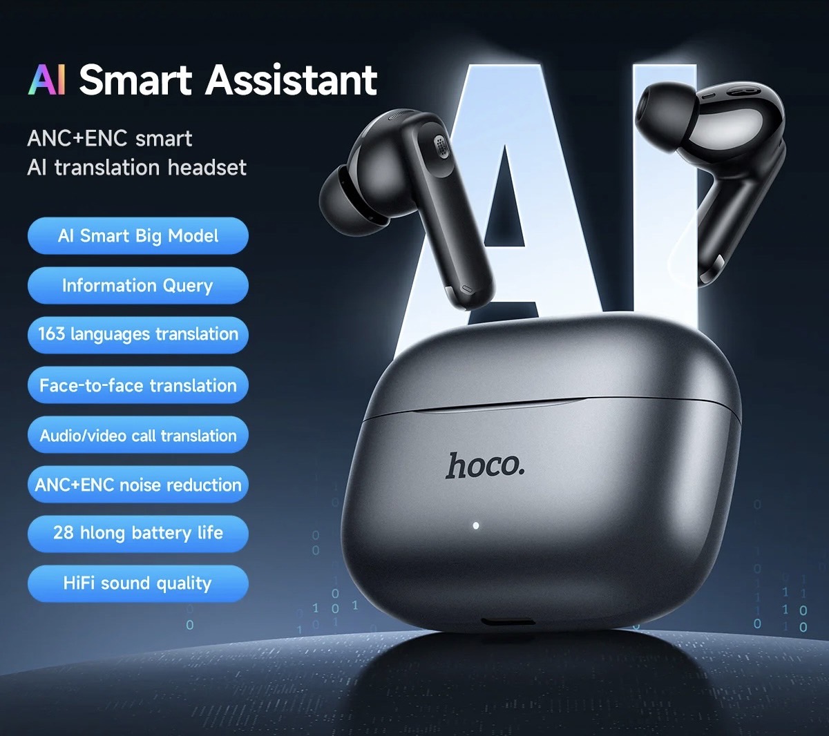 EQ27 FUN ANC+ENC SMART AI TRANSLATION HEADSET