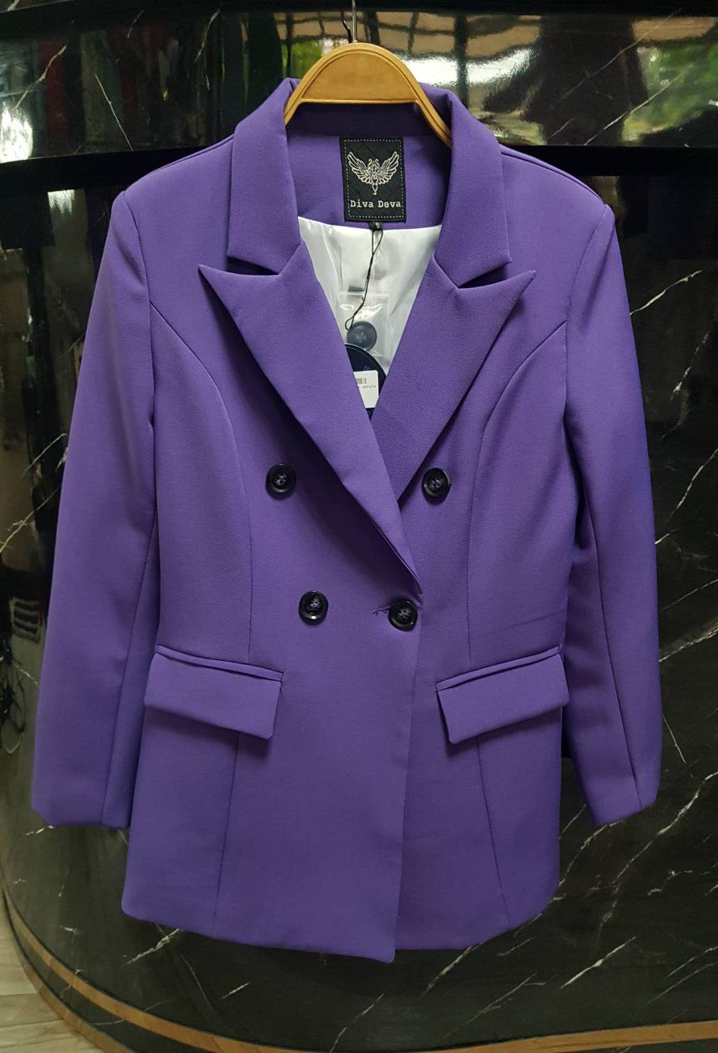 เสื้อสูทตัวยาว ม่วง เทา น้ำเงิน #2259