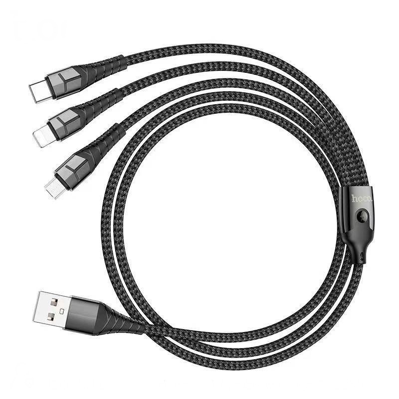 UD01 NOBILITY 3-IN-1 CHARGING DATA CABLE WITH LIGHT (L 1.2M)