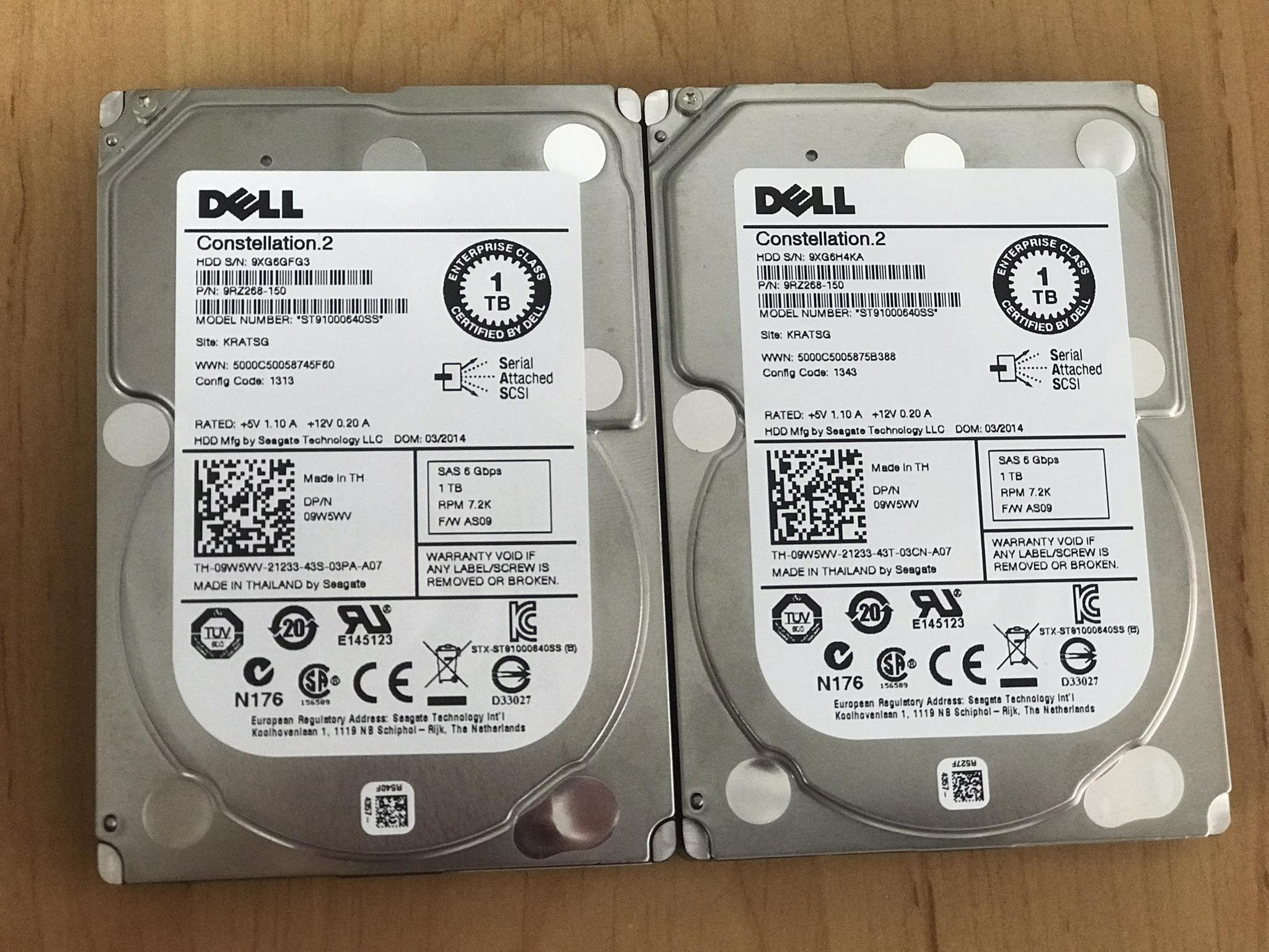 Dell 1TB 7.2K 6G SAS 2.5" Constellation2 HDD // 09W5WV / ST91000640SS / 9RZ268-150 (Used) // สินค้ารับประกัน โดย บริษัท อะไหล่เซิร์ฟเวอร์ จำกัด