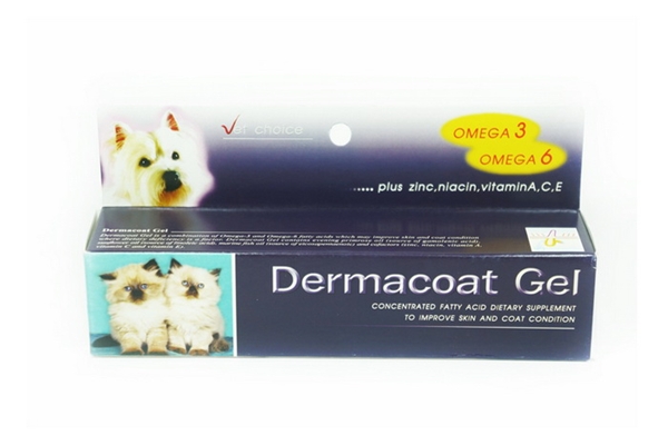 Dermacoat gel เดอมาโค้ท เจล เจลบำรุงขนและผิวหนังสำหรับสัตว์เลี้ยง 120 กรัม