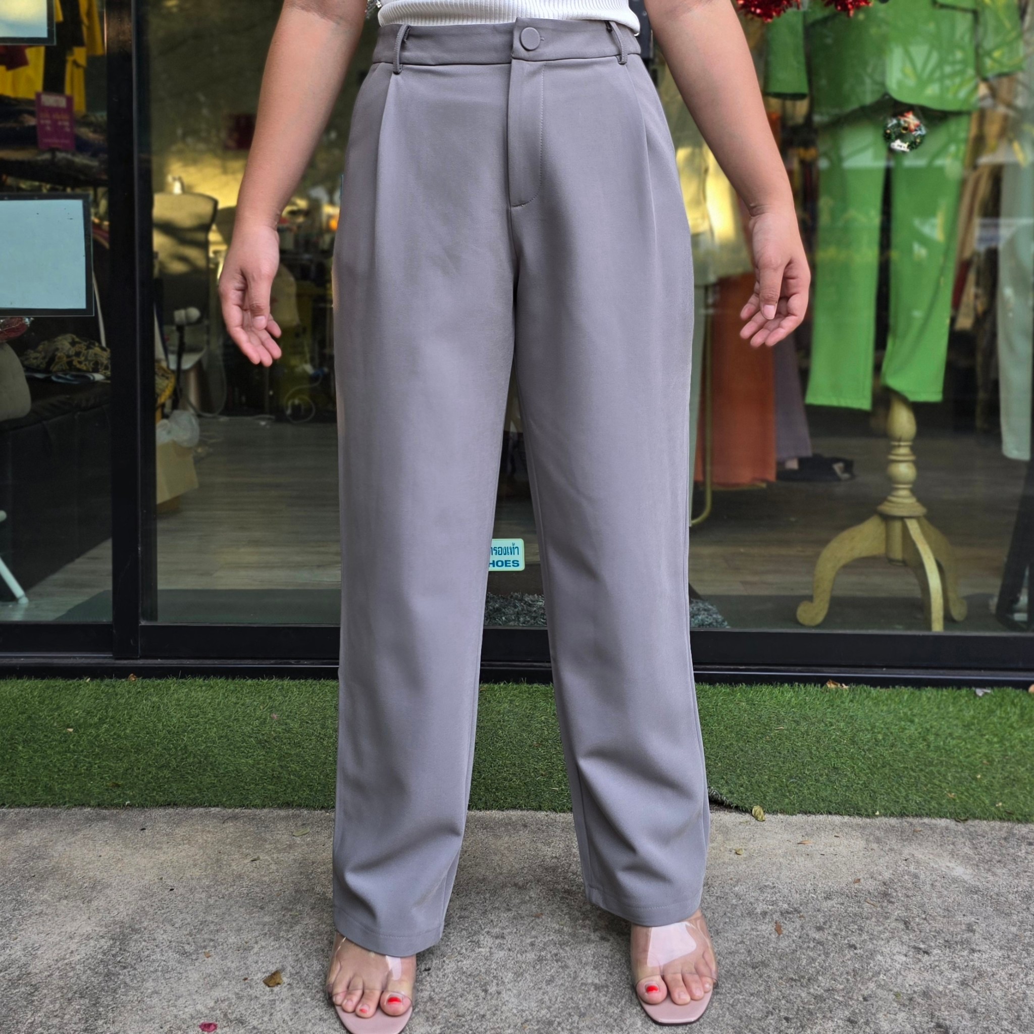 กางเกงผู้หญิงกระบอกกลาง(พลัส) No.2402-2 (S-6XL)