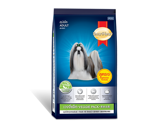 Smartheart Veggie Pack 3 kg สมาร์ทฮาร์ท เวจจี้แพ็ค อาหารสูตรเจ สำหรับสุนัขโตทุกสายพันธุ์ ขนาด 3 กก