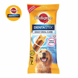 Pedigree Dentastix เพดดีกรี เดนต้าสติก ขนมขัดฟันสำหรับสุนัขพันธุ์ใหญ่ น้ำหนัก 25-50 กก.7 ชิ้น ขนาด 270 กรัม