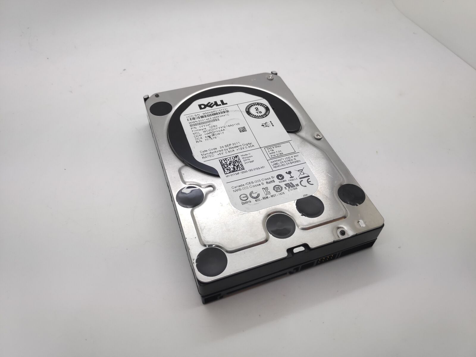 Dell 2TB 7.2K 6G SAS 3.5" LFF HDD Hard Drive // 0YY34F / WD2000FYYG (Used) // สินค้ารับประกัน โดย บริษัท อะไหล่เซิร์ฟเวอร์ จำกัด