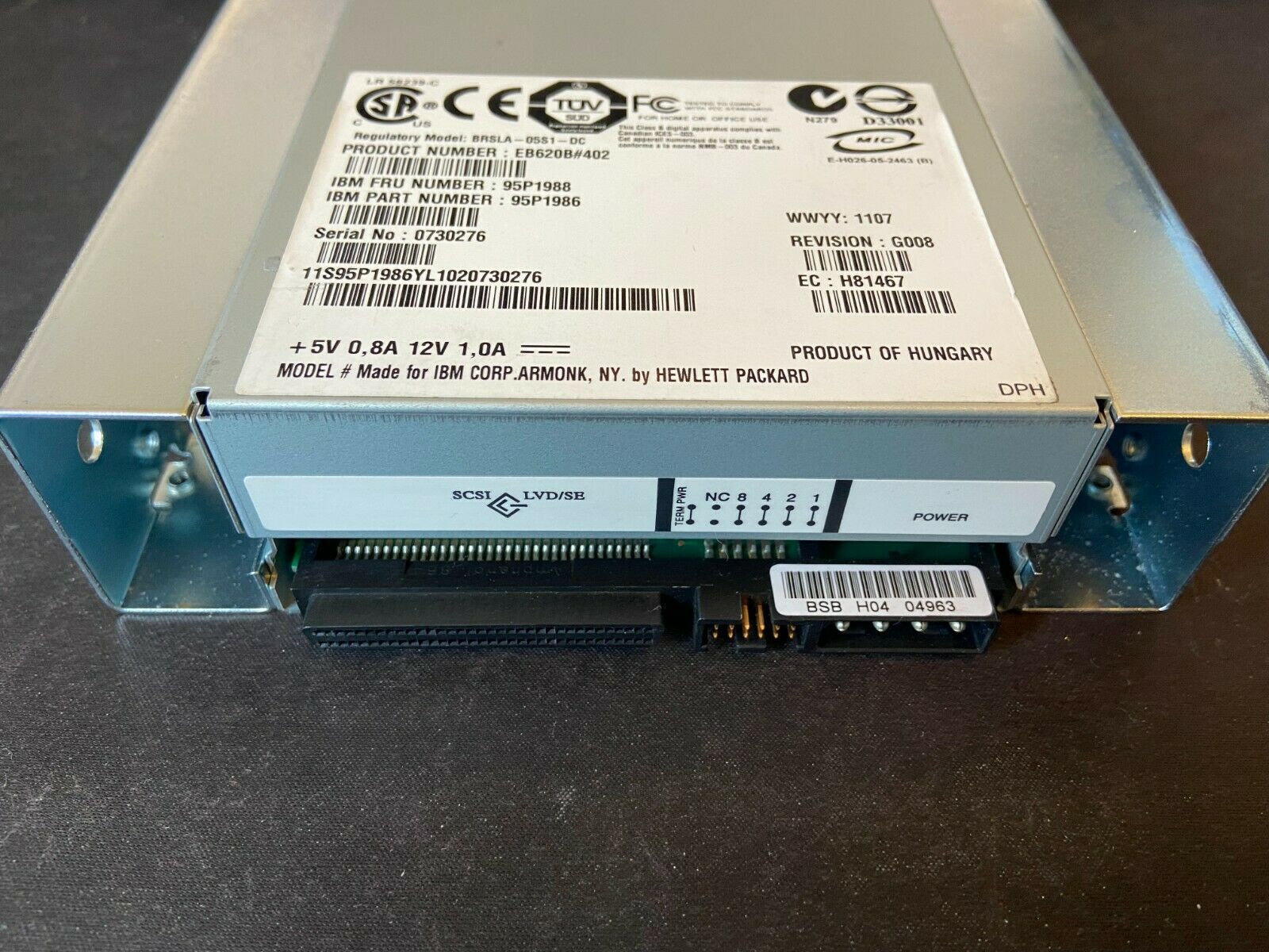 IBM Tape Drive DAT 72 DDS5 GEN5 36/72GB 72Gb LVD 95P1988 95P1986 สินค้ารับประกัน โดย บริษัท อะไหล่เซิร์ฟเวอร์ จำกัด