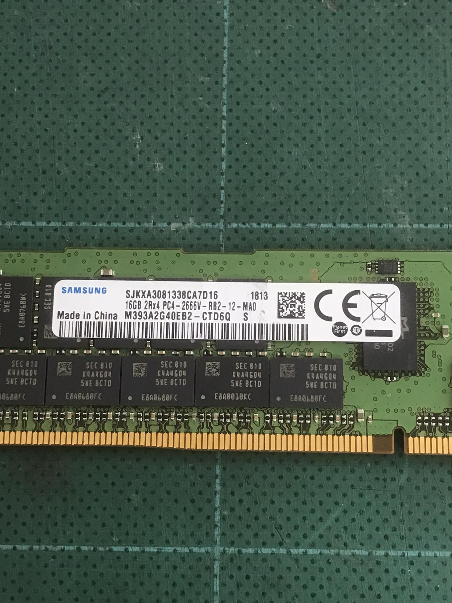 Samsung 16GB 2Rx4 PC4-2666V -RB2 DDR4 Memory Server // M393A2G40EB2-CTD6Q (Used) // สินค้ารับประกัน โดย บริษัท อะไหล่เซิร์ฟเวอร์ จำกัด