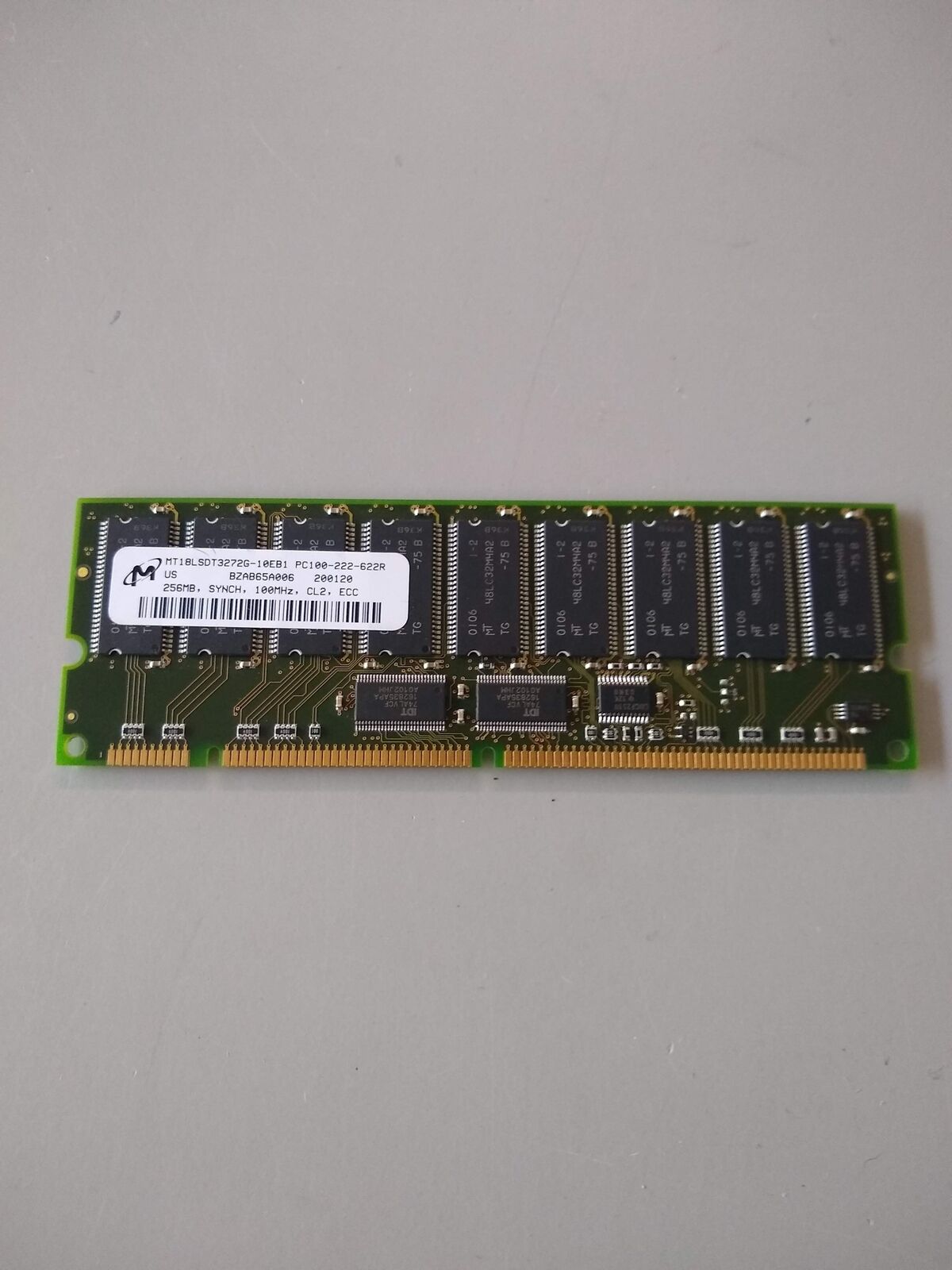 Micron 256MB PC100R 100MHz ECC Reg DIMM 168-pin Memory / MT18LSDT3272G-10EB1 // (USED) สินค้ารับประกัน โดย บริษัท อะไหล่เซิร์ฟเวอร์ จำกัด