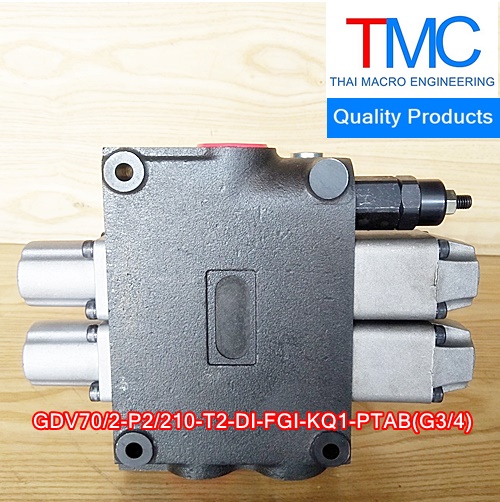 ไฮโดรลิกคอนโทรนวาวล์2แกน6หุนมีcarry over(70-80L)(4,500Psi/310Bar)Quality Products GDV70/2-P2/210-T2-DI-FGI-KQ1-PTAB(G3/4)