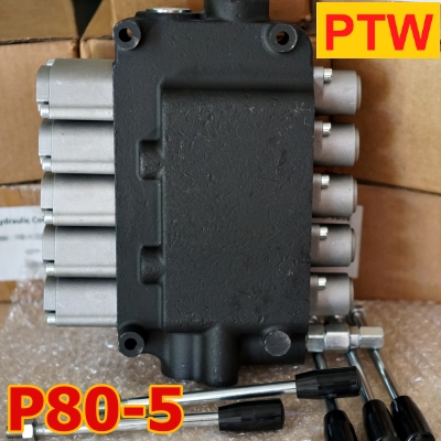 ไฮโดรลิคคอนโทรนวาวร์(6หุน) PTW P80-5 (5แกน)(80L.)(3,000-4,600PSI)