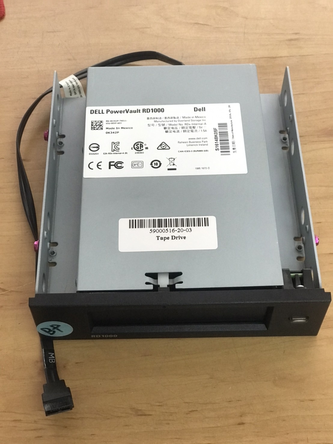 Dell Power Vault RD1000 Internal 3.5" SATA Tape Drive Dell // 0K342P (Used) // สินค้ารับประกัน โดย บริษัท อะไหล่เซิร์ฟเวอร์ จำกัด