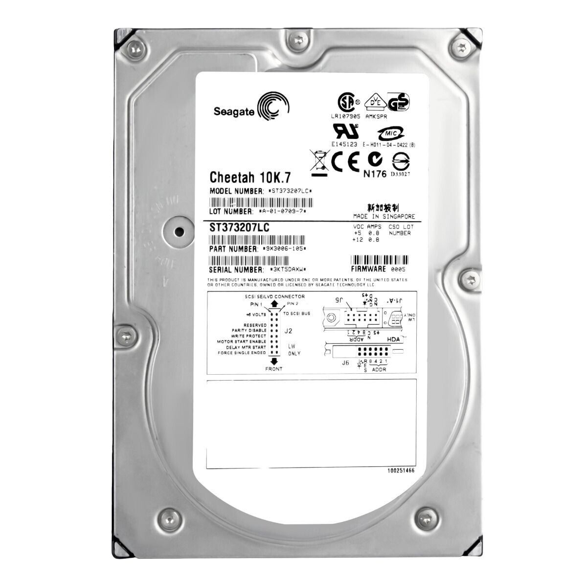 Seagate 73GB 10000U/Min SCSI ULTRA-320 80-PIN 3.5 " Disque Dur Pouces // ST373207LC (Used) // สินค้ารับประกัน โดย บริษัท อะไหล่เซิร์ฟเวอร์ จำกัด