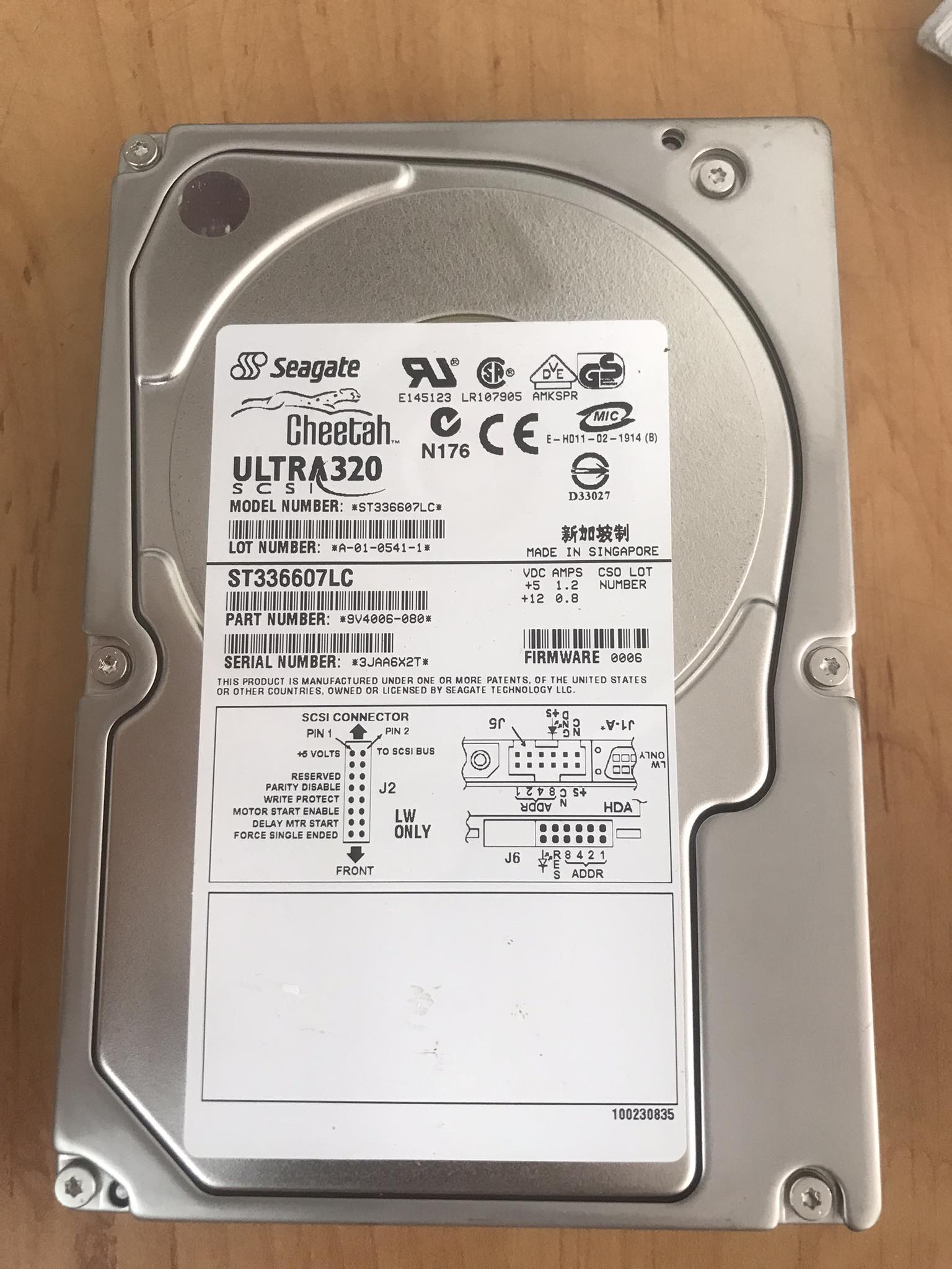 Seagate Cheetah 36.7GB 10K RPM U320 3.5" 80-PIN SCSI Hard Drives // ST336607LC / 9V4006-080 (Used) // สินค้ารับประกัน โดย บริษัท อะไหล่เซิร์ฟเวอร์ จำกัด