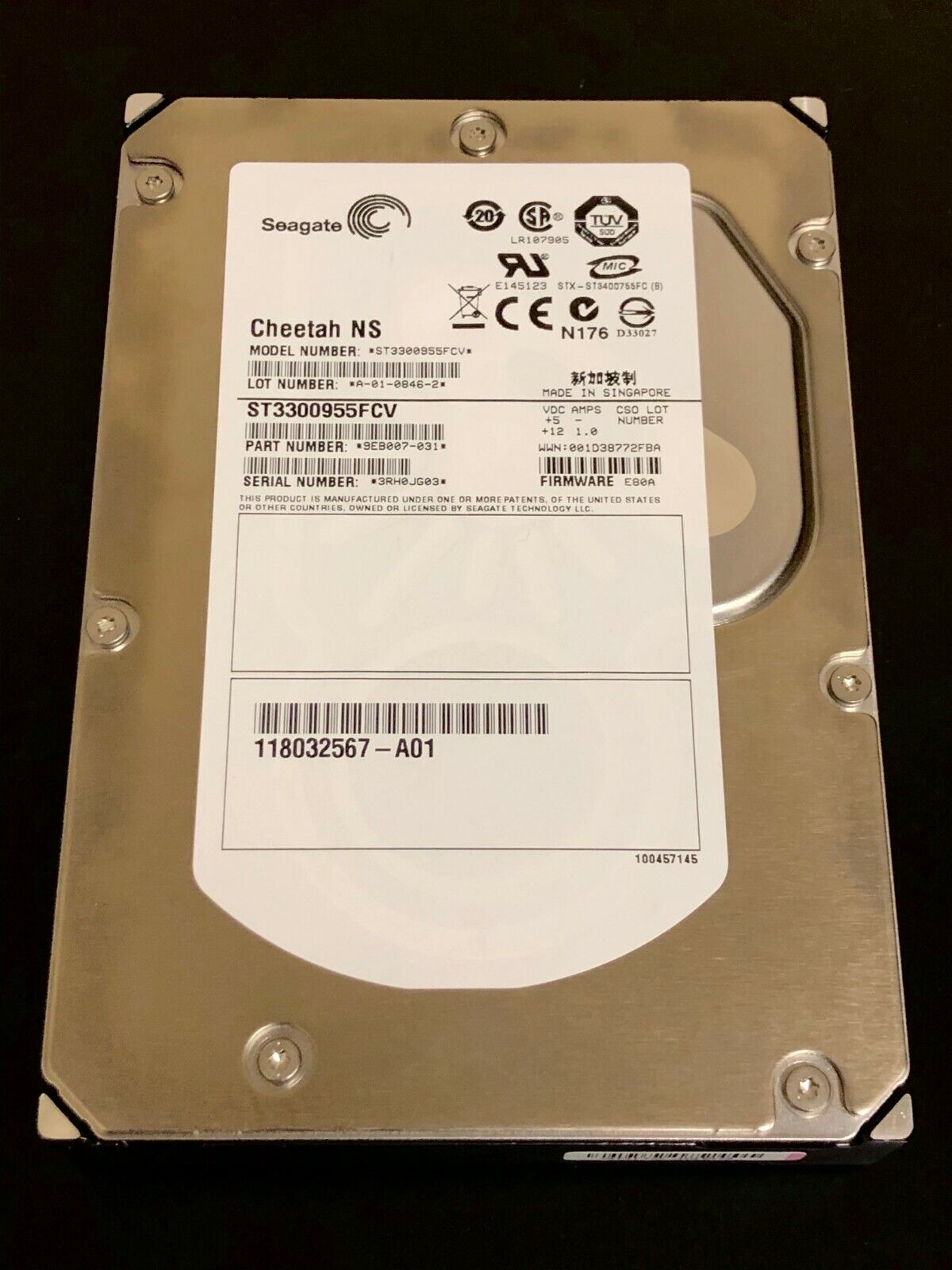 EMC 005048751 118032567-A01 SEAGATE ST3300955FCV 300GB 10K HDD NO TRAY (Used) // สินค้ารับประกัน โดย บริษัท อะไหล่เซิร์ฟเวอร์ จำกัด