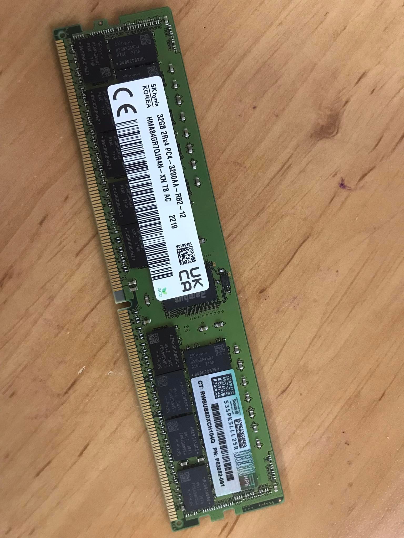 HPE 32GB (2Rx4) PC4-3200AA -R DDR4 Memory RAM // P03052-091 (NEW) // สินค้ารับประกัน โดย บริษัท อะไหล่เซิร์ฟเวอร์ จำกัด