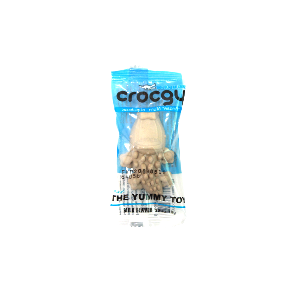 Crocgy Milk size S คร๊อคกี้ ขนมขัดฟัน รสนม 18 กรัม (โปรโมชั่่น ซื้อครบ 5 ตัว คละรสได้ แถม 1 ตัว)