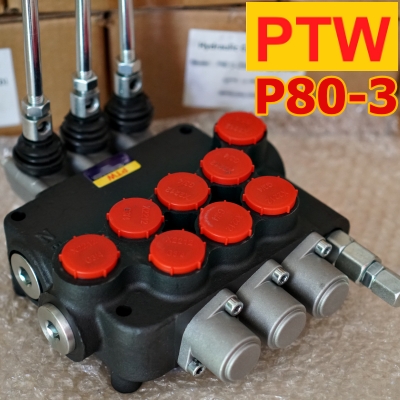 ไฮโดรลิคคอนโทรนวาวร์(6หุน) PTW P80-3(3แกน) (80L.)(3,000-4,600PSI)