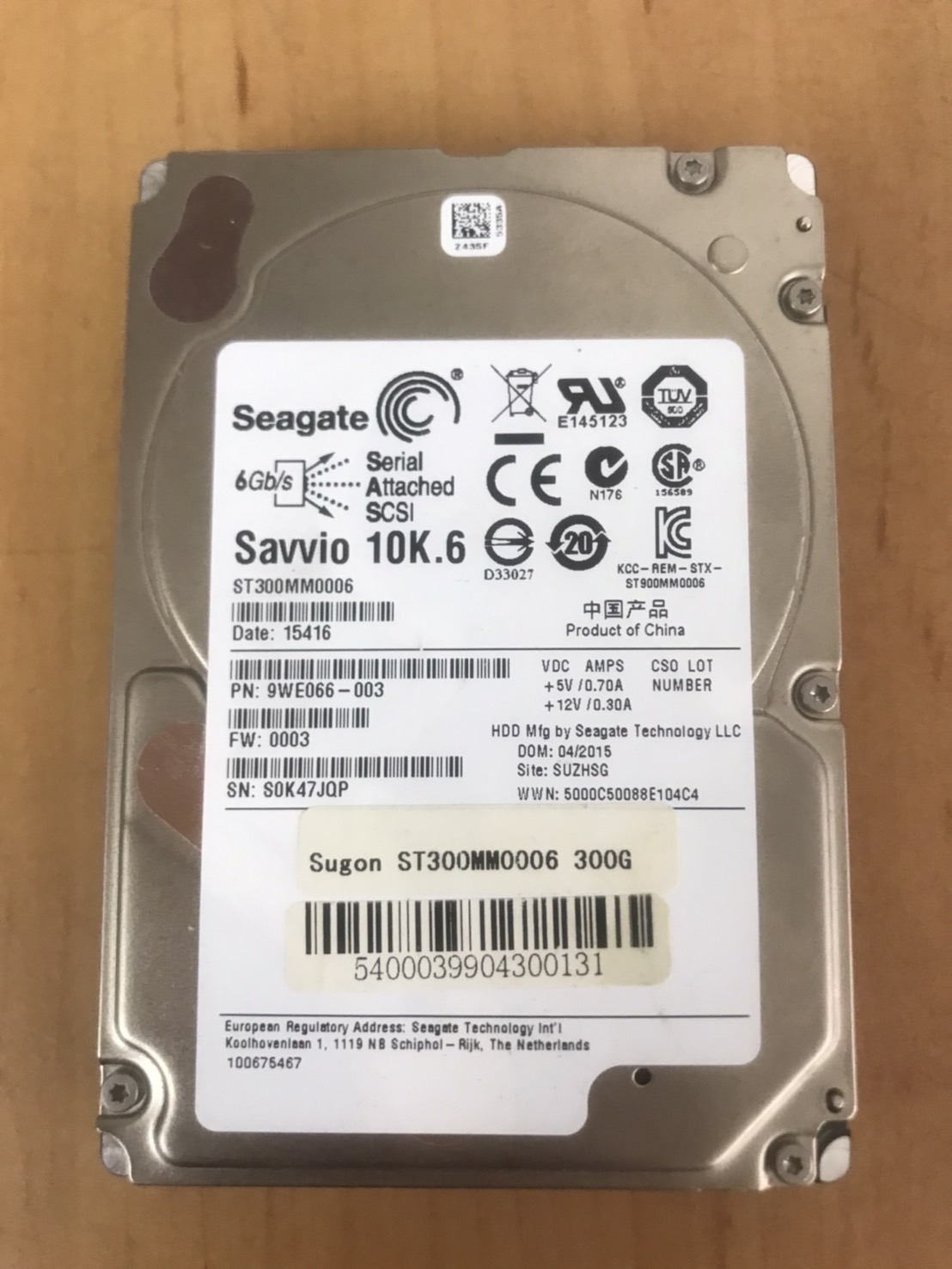 Seagate 300GB 10K 6G SAS 2.5" HDD Hard Drive // ST300MM0006 / 9WE066-003 (Used) // สินค้ารับประกัน โดย บริษัท อะไหล่เซิร์ฟเวอร์ จำกัด