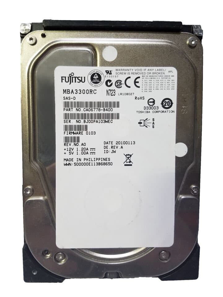Fujitsu 300GB 15K SAS 3.5" 16MB Cache Hard Disk // MBA3300RC (Used) // สินค้ารับประกัน โดย บริษัท อะไหล่เซิร์ฟเวอร์ จำกัด