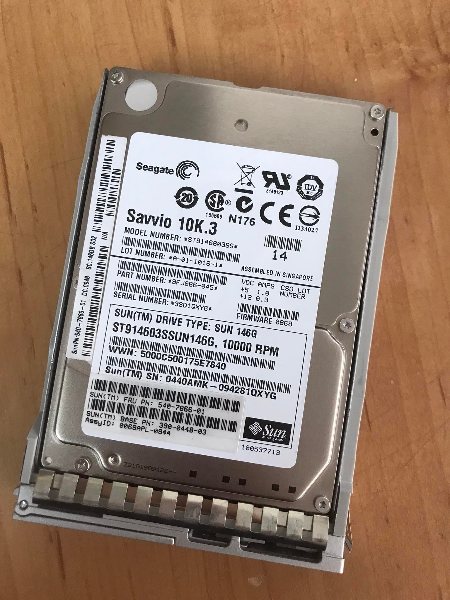 SUN / SEAGATE 146GB 10K 3G 2.5" SAS Hard Disk Drive // 540-7866-01 / 390-0448-03 / ST9146803SS (Used) // สินค้ารับประกัน โดย บริษัท อะไหล่เซิร์ฟเวอร์ จำกัด