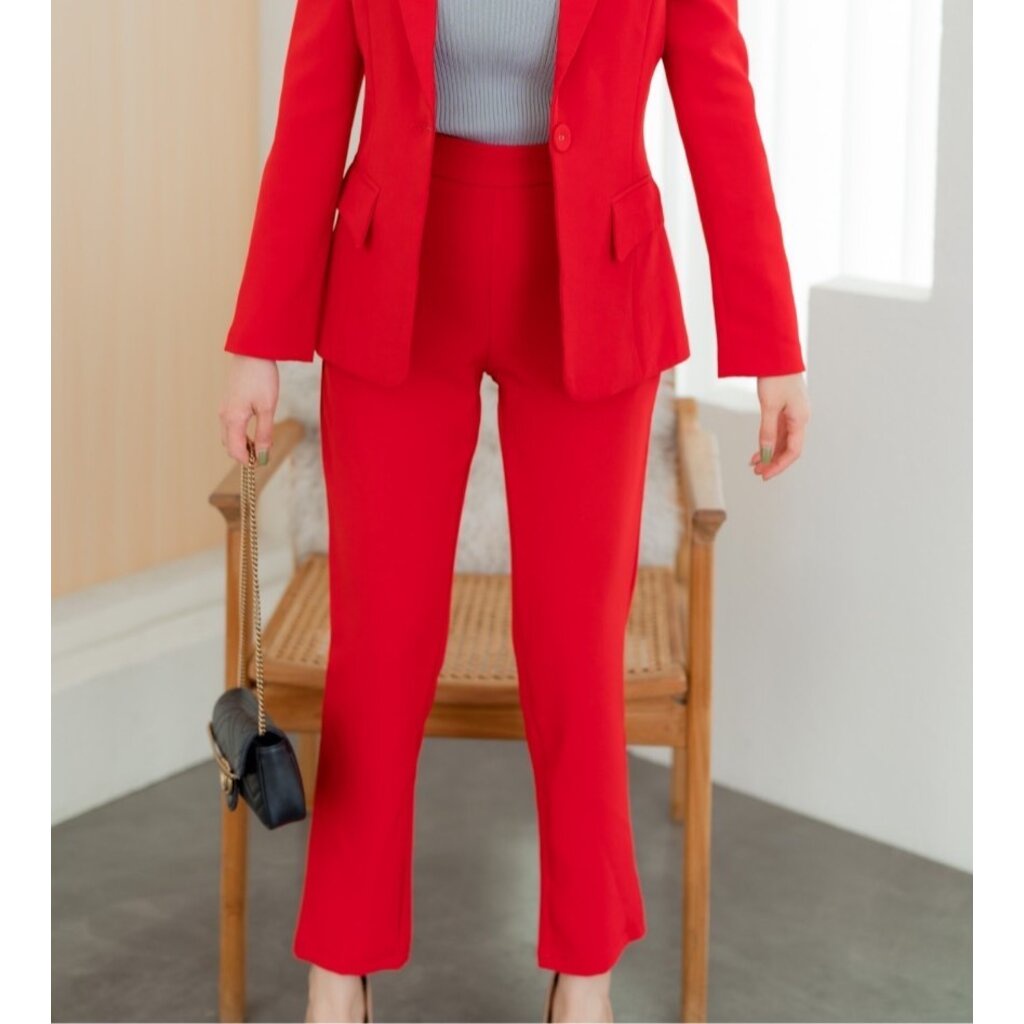 กางเกงขายาวผู้หญิง สีน้ำตาล/แดงสด/กรม Smart Pant รหัส2236-2
