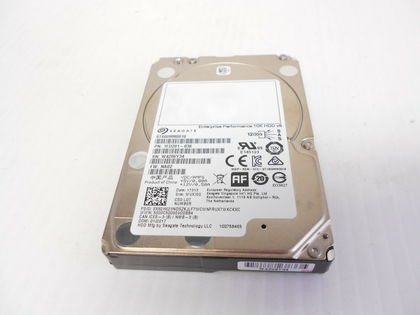 Seagate 600GB 10K 12G SAS 2.5" HDD Hard Drive // ST600MM0018 / 1FD201-038 (Used) // สินค้ารับประกัน โดย บริษัท อะไหล่เซิร์ฟเวอร์ จำกัด