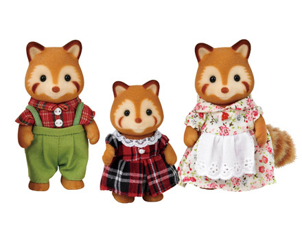 ครอบครัวซิลวาเนียน หมีแพนด้าแดง 3 ตัว Sylvanian Red Panda Family
