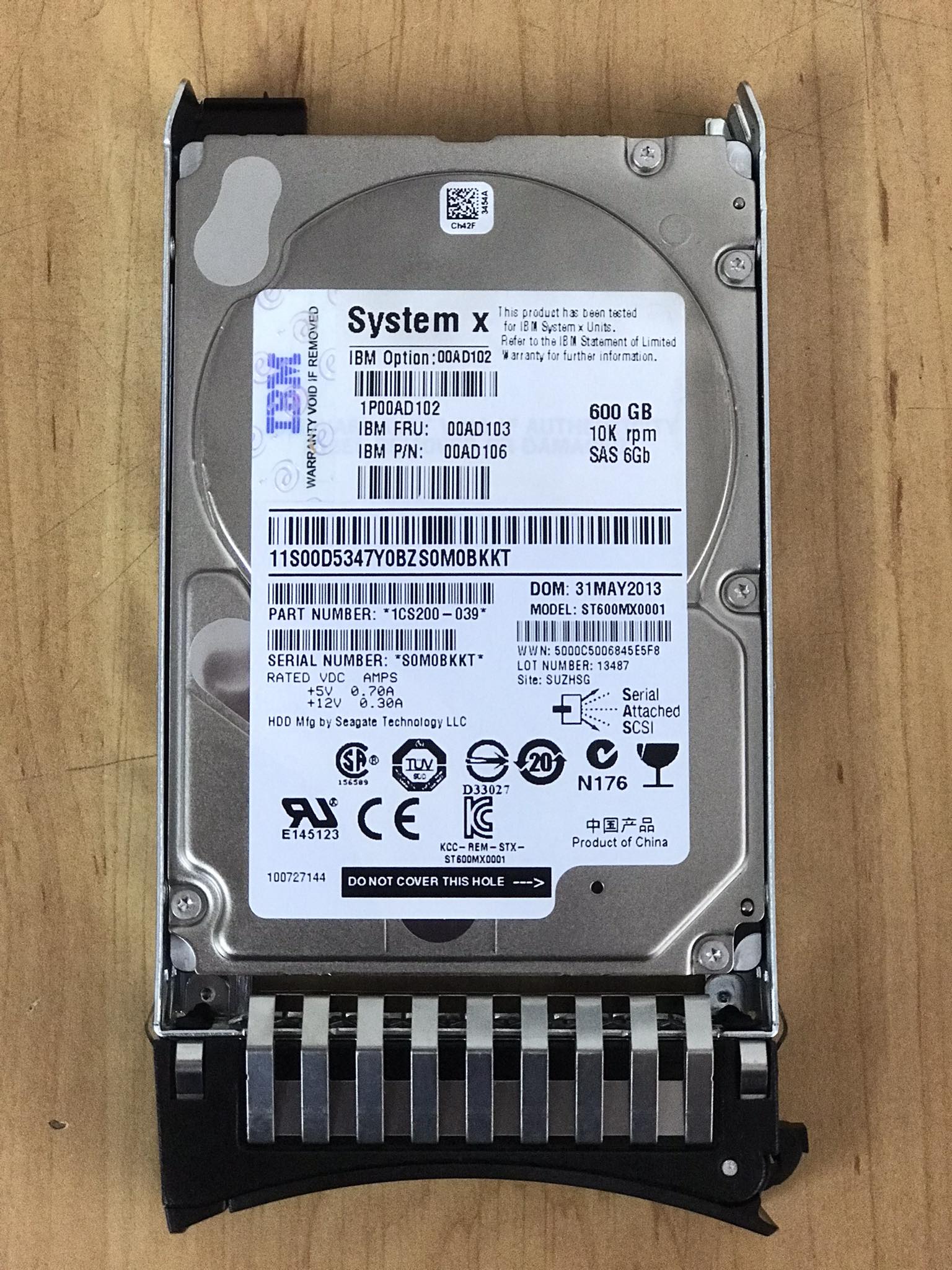 IBM 600GB 10K 6G SAS 2.5" Hard Drive PDA , 00AD103, 00AD106, 00AD102, ST600MX0001 (Used) // สินค้ารับประกัน โดย บริษัท อะไหล่เซิร์ฟเวอร์ จำกัด