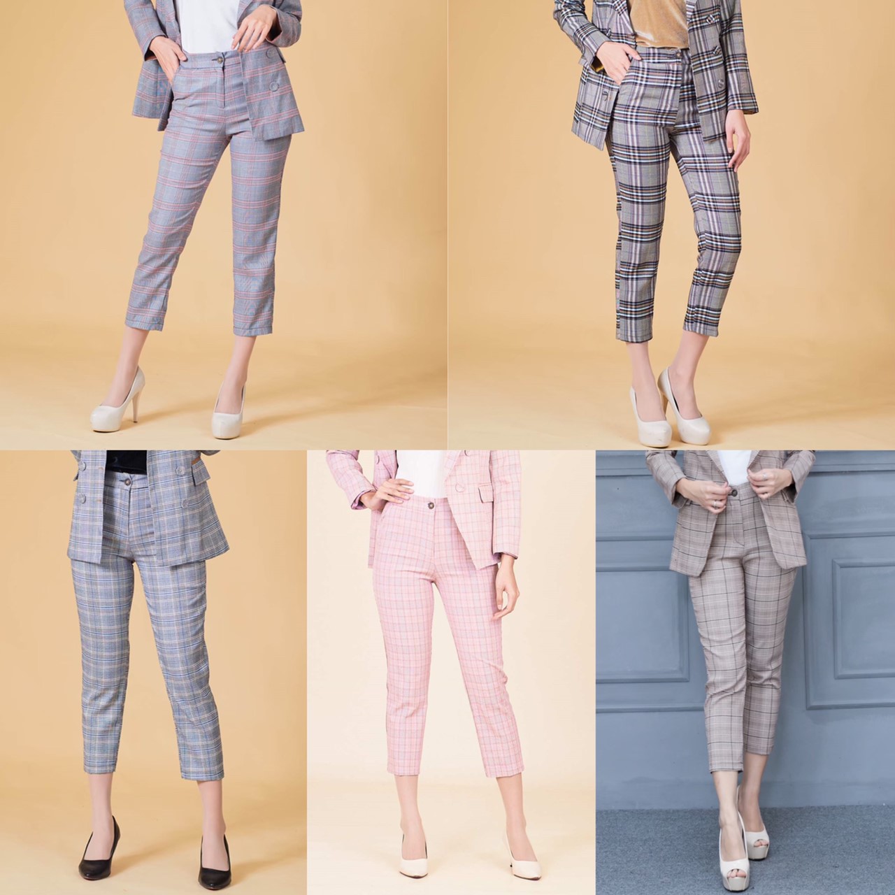 กางเกงลายสก็อต กางเกงทำงาน #8013 Pant (S-XXL)