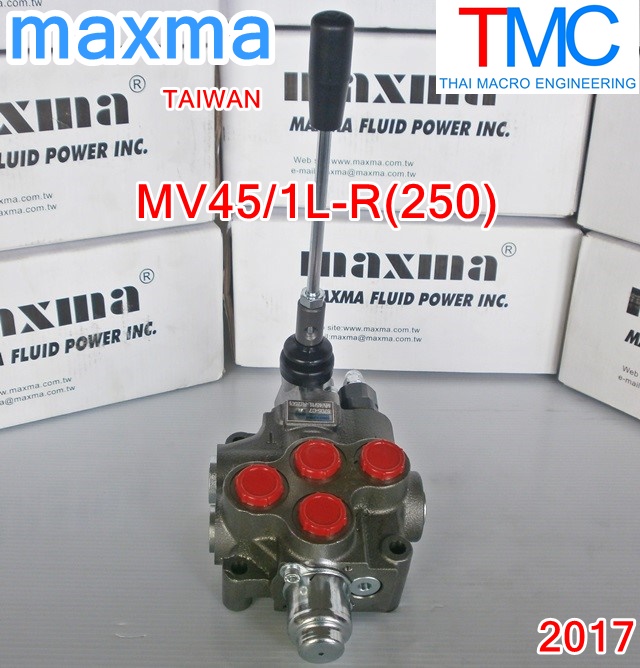 ไฮโดรลิคคอนโทรนวาล์ว(1แกน)maxma-MV45/1L-R(250)(Flow Rate 45L)ปี2017(45L/min)(5,000Psi/350Bar)