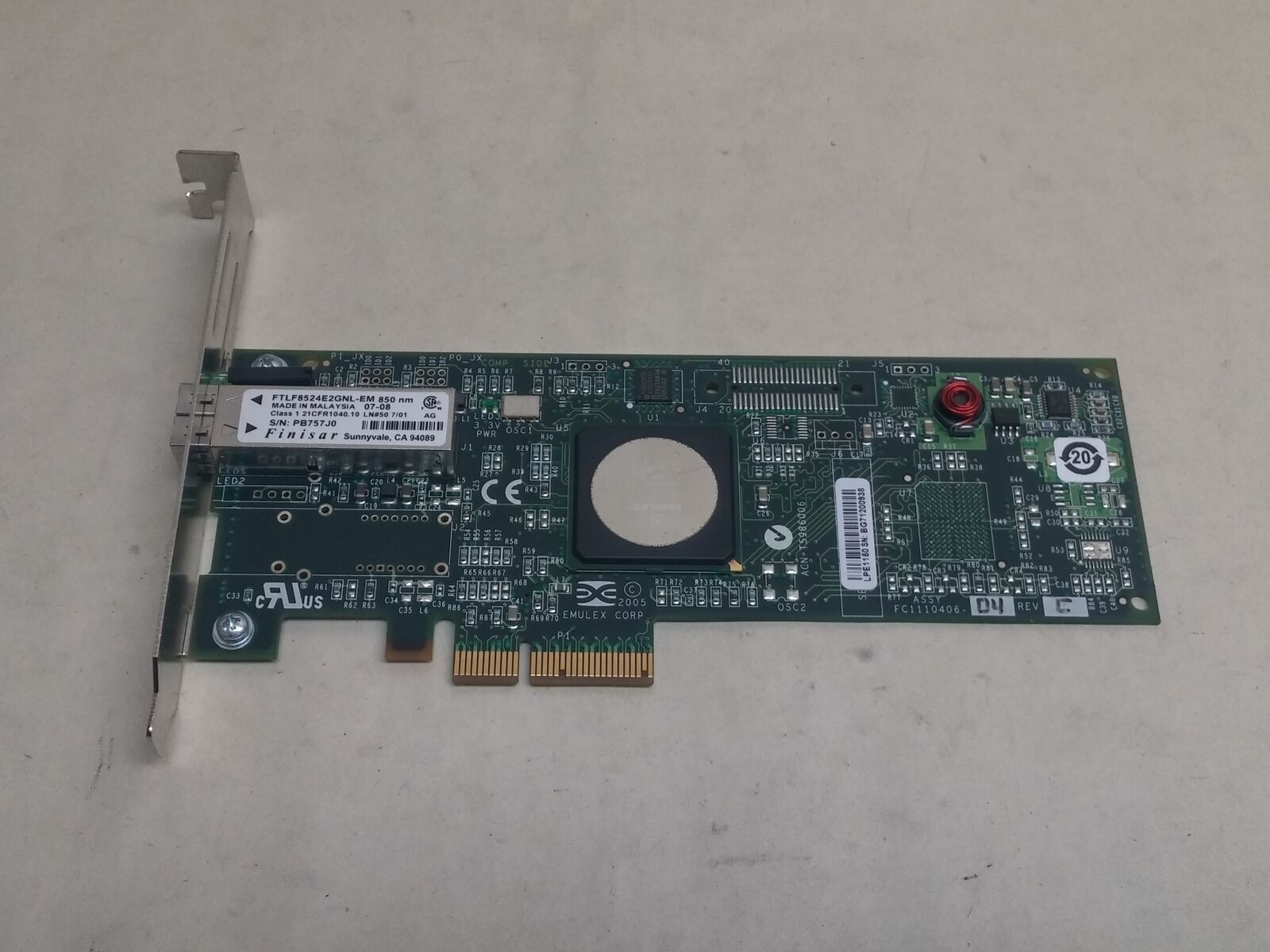 HP 4GB PCI-E FC HBA Adapter FC Card High Profile // 397739-001 LPE1150 A8002-60001 (Used) // สินค้ารับประกัน โดย บริษัท อะไหล่เซิร์ฟเวอร์ จำกัด