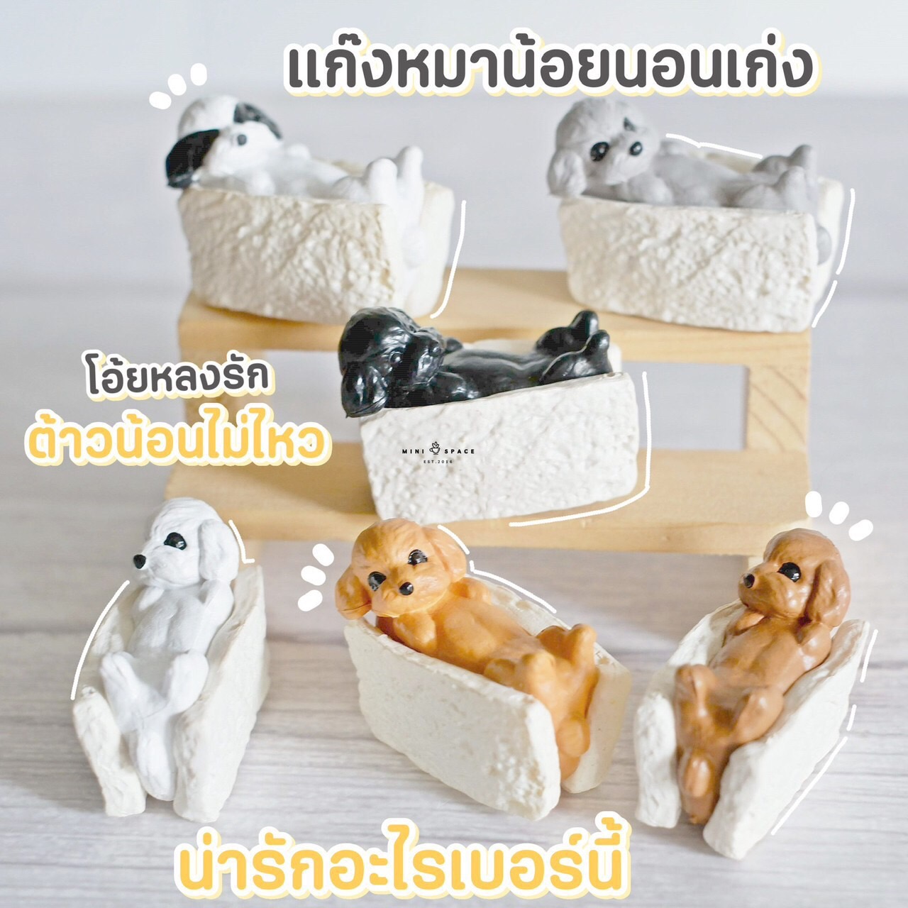 MS5261 น้องหมาพุดเดิ้ลขนมปัง 6 แบบ ตุ๊กตาตกแต่งสวน ตุ๊กตาตกแต่งบ้าน ตั้งโชว์หน้าร้าน