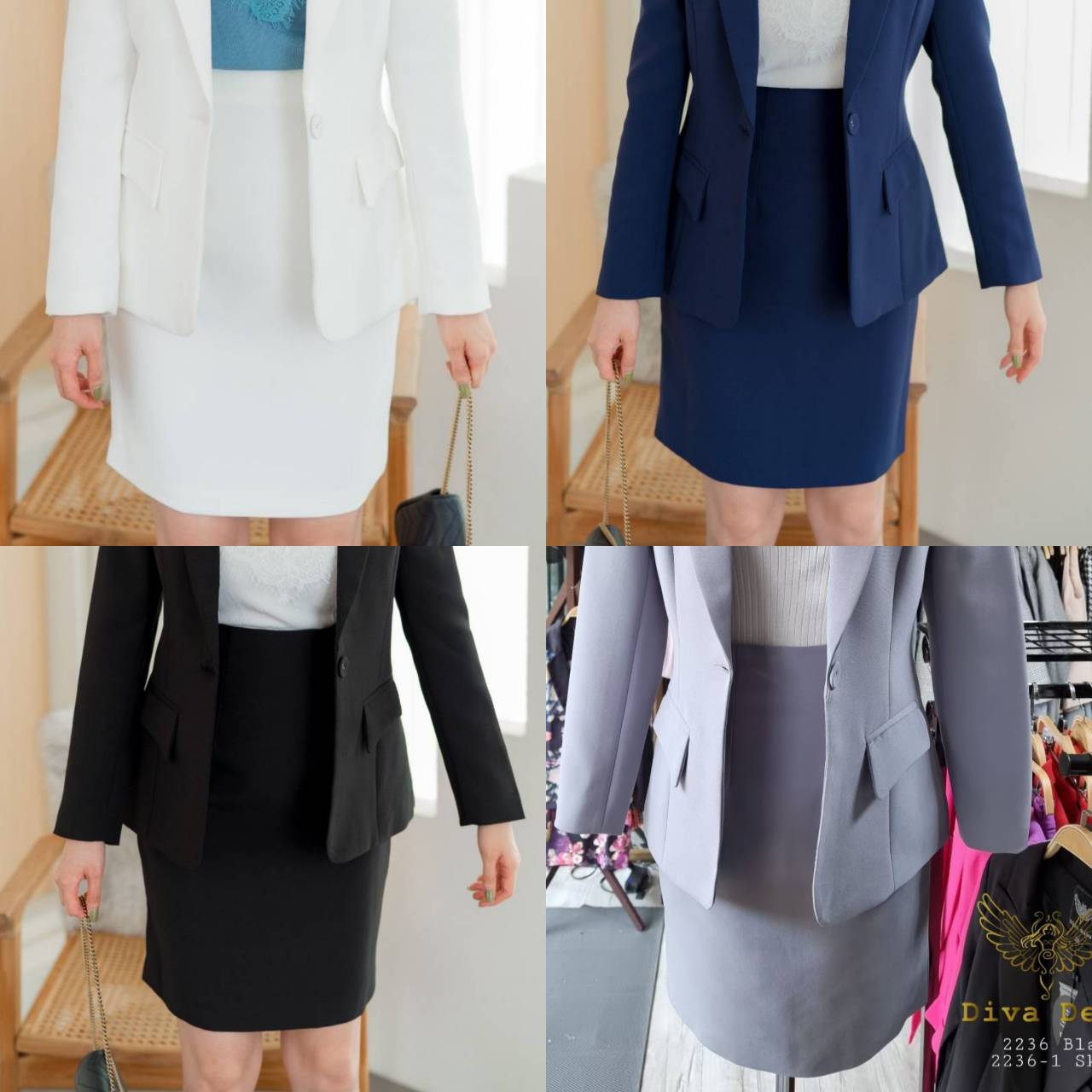 no2236-1Smart Skirt กระโปรงสีขาว/สีดำ/สีกรม (ไม่รวมเสื้อสูท)