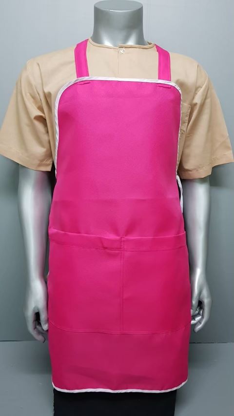 ผ้ากันเปื้อน เสื้อกันเปื้อน เอี้ยมผูกเอว ปรับขนาดได้ มีหลายสีพร้อมส่ง