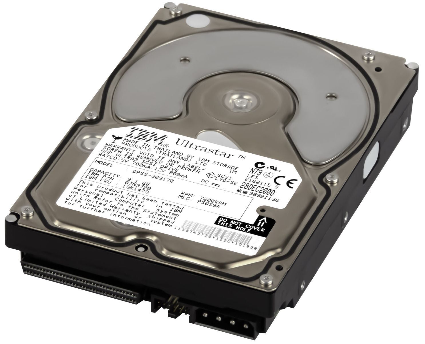 IBM Ultrastar HDD 36LP 19K1479 07N3720 9.1GB 7200U/Min 4MB 68-pin DPSS-309170 3.5'' (Used) // สินค้ารับประกัน โดย บริษัท อะไหล่เซิร์ฟเวอร์ จำกัด