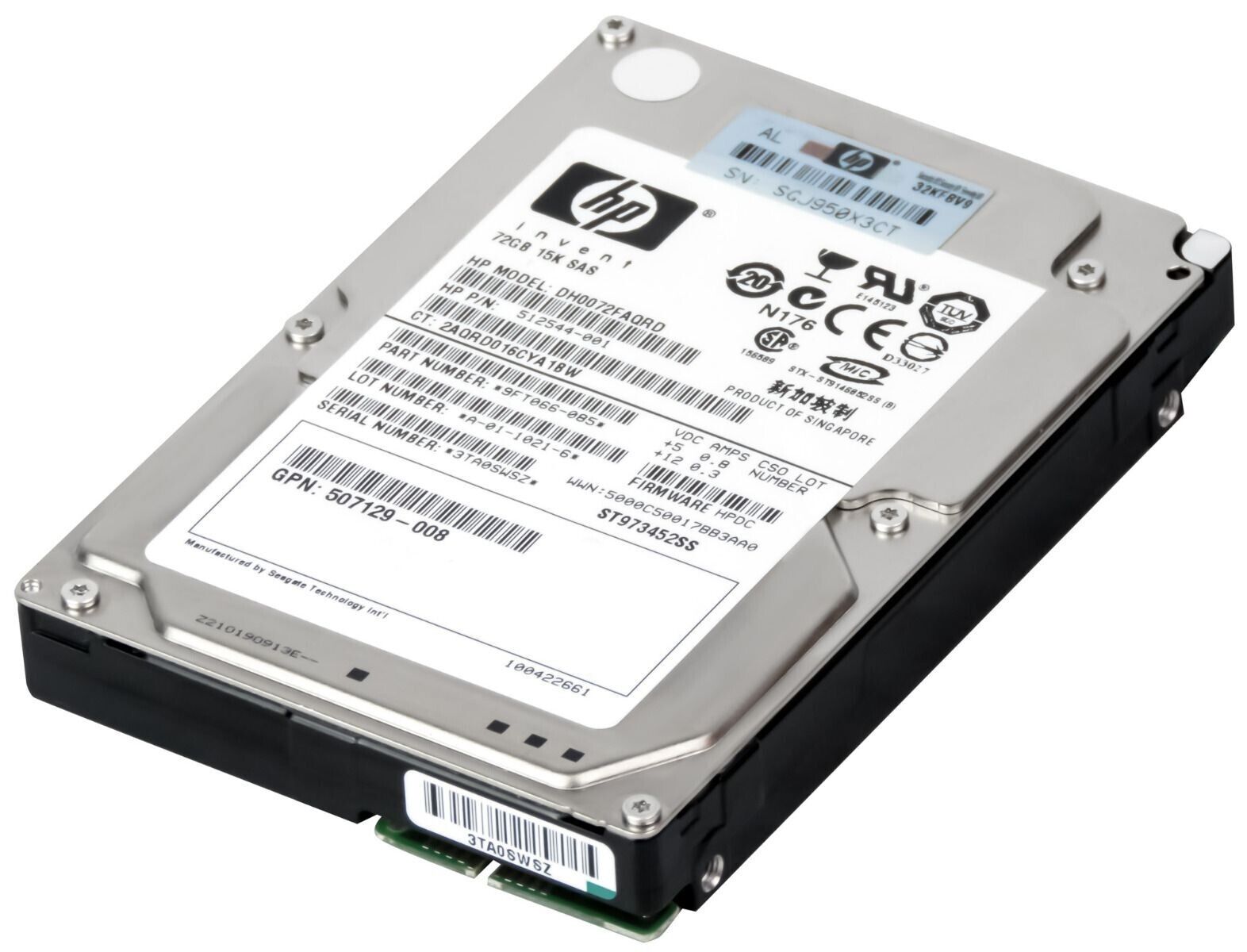 HP 72GB 15K 6G SAS 2.5" Hard Drive // HDD 512544-001 / DH0072FAQRD / GPN 418373-003 / ST973452SS / 9FT066-085 (Used) // สินค้ารับประกัน โดย บริษัท อะไหล่เซิร์ฟเวอร์ จำกัด