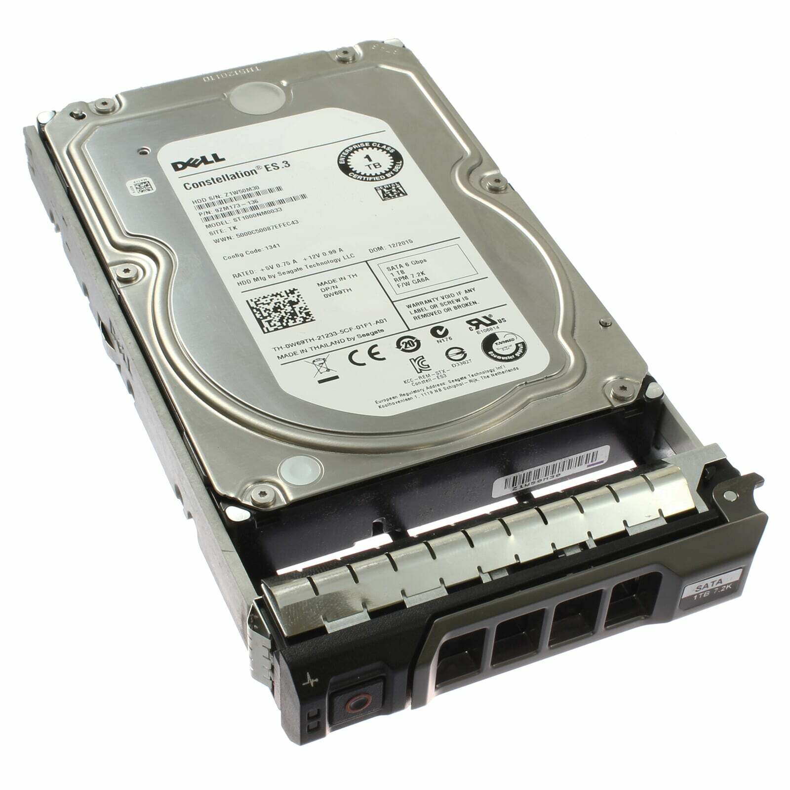 Dell 1TB 7.2K 6G LFF Sata 3.5" Hard Drive // W69TH / 0W69TH / ST1000NM0033 (Used) // สินค้ารับประกัน โดย บริษัท อะไหล่เซิร์ฟเวอร์ จำกัด