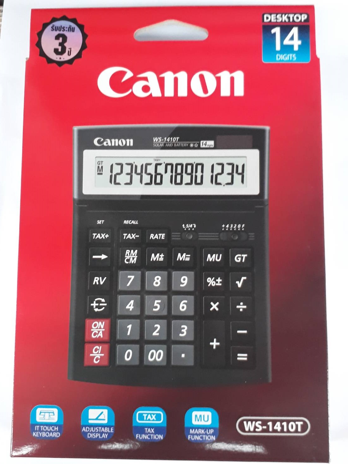 เครื่องคิดเลข CANON - WS1410T เลข12หลัก