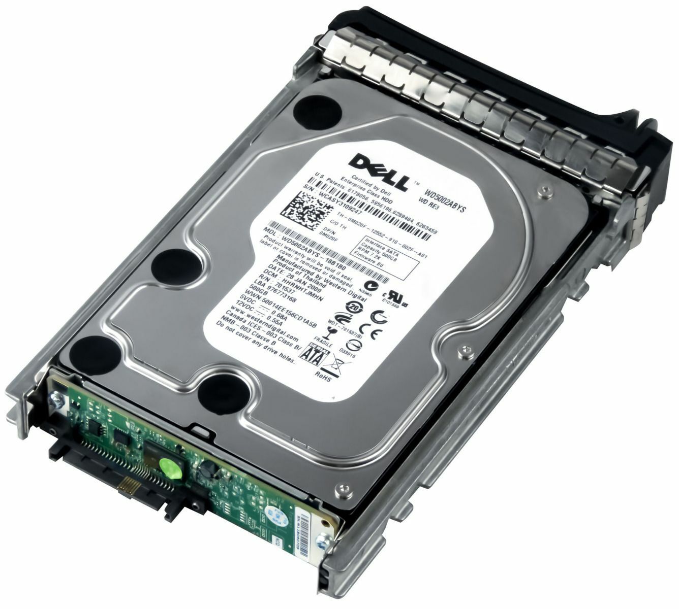 Dell 500GB 7.2K 16MB SATA II 3.5" Hard Drive NO TRAY // 0M020F / M020F / WD5002ABYS (Used) // สินค้ารับประกัน โดย บริษัท อะไหล่เซิร์ฟเวอร์ จำกัด