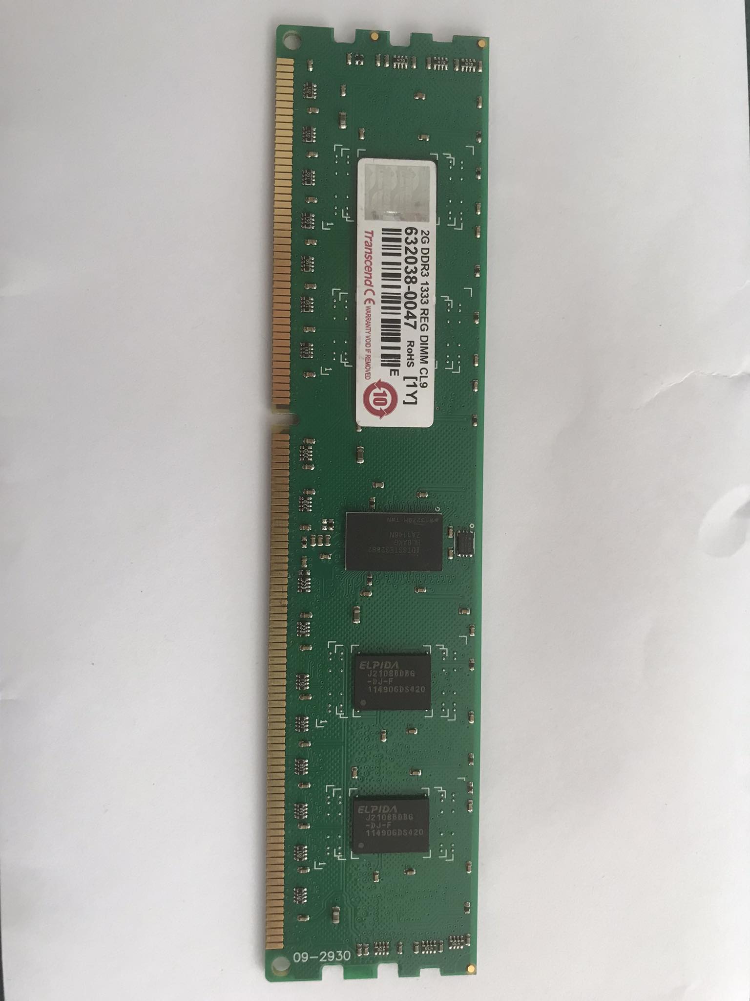 Transcend 2GB 1Rx8 DDR3 1333 REG Ram (Used) // สินค้ารับประกัน โดย บริษัท อะไหล่เซิร์ฟเวอร์ จำกัด