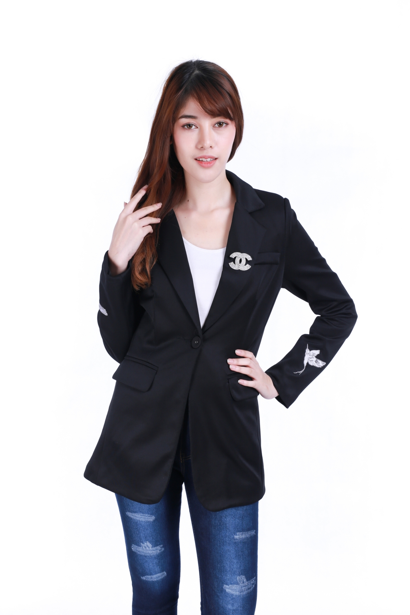 เสื้อสูทผู้หญิงปัก no.8008