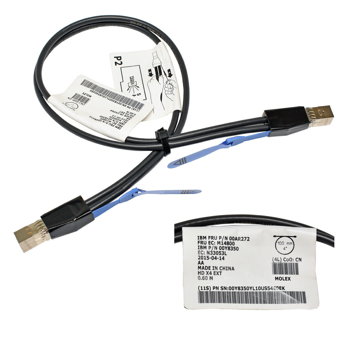 IBM 12 Gbps Mini-SAS HD To Mini-SAS HD SFF-8644 0.6M Cable // 00AR272 / 00J0094 (NEW) // สินค้ารับประกัน โดย บริษัท อะไหล่เซิร์ฟเวอร์ จำกัด