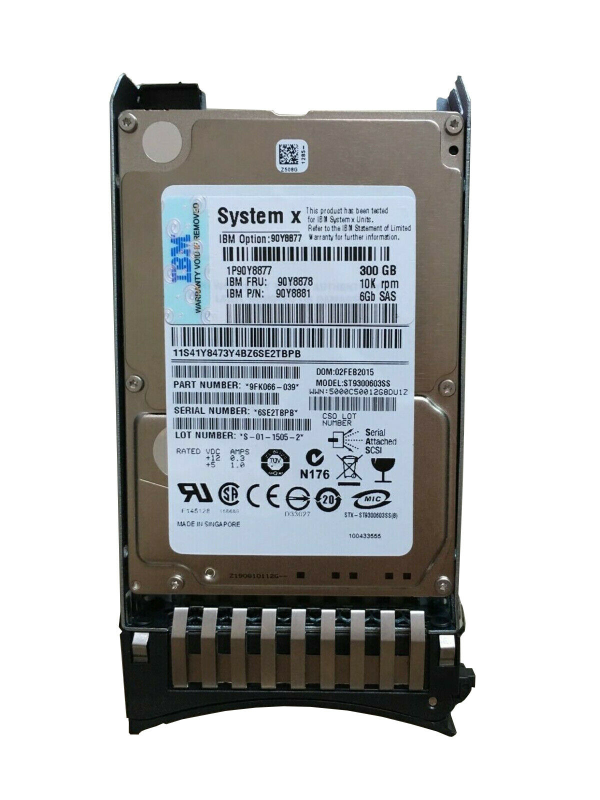 ( New In Box ) IBM 300GB 10K SAS 6G 2.5" IBM Hard disk Server // 90Y8878, 90Y8877, 90Y8881, ST300MM0006, 9SW066-039 // สินค้ารับประกัน โดย บริษัท อะไหล่เซิร์ฟเวอร์ จำกัด