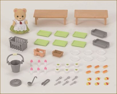 ครอบครัวซิลวาเนียน ชุดอาหารกลางวันโรงเรียนกับพี่หมี Sylvanian Families School Lunch Set