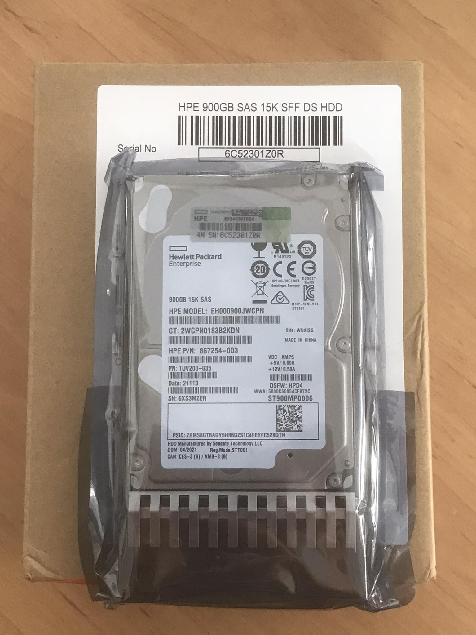 (New) HP 900GB 15K SAS 12G 2.5" SC HDD Hard Drive (New in Box) // 867254-003, EH00900JWCPN, ST900MP0006, Tray 873033-001, 872846-B21 // สินค้ารับประกัน โดย บริษัท อะไหล่เซิร์ฟเวอร์ จำกัด