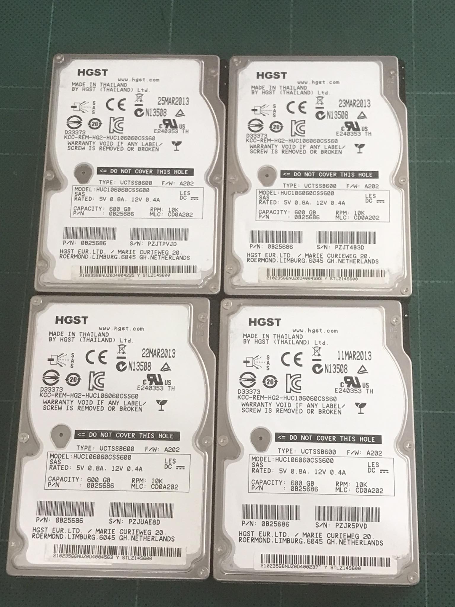Hgst 600Gb 10K 6G SAS 2.5" HDD Hard Drive // HUC106060CSS600 / 0B25686 (Used) // สินค้ารับประกัน โดย บริษัท อะไหล่เซิร์ฟเวอร์ จำกัด